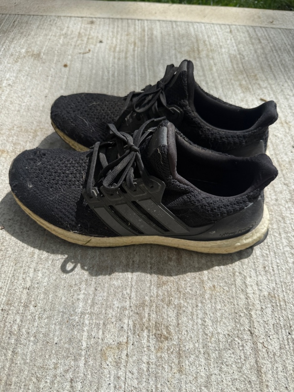 adidas Black Knit Lace-Up Athletic Shoes
